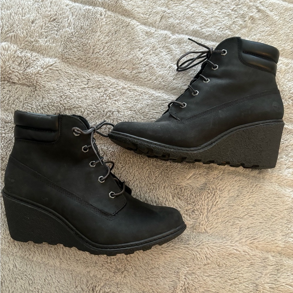 TIMBERLAND Black Wedge Boots
